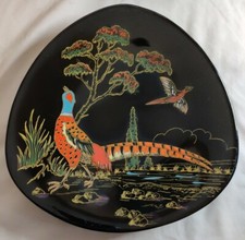 Ancienne Assiette Longwy Décoré A La Main Grand Feu Made In France N 3522 D 27cm