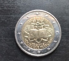 2 Euros FRANCE Pièce Commémorative 2007 Traité De Rome TRES RARE.