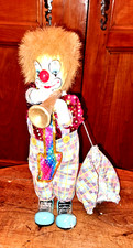 ANCIEN CLOWN  MUSICAL AUTOMATE  HT 35CM   REFRAIN LA LETTRE A ELISE BEETHOVEN