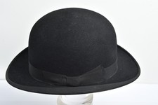 Ancien Chapeau MELON / Feutre Noir Maison BOUCHER PONT-AUDEMER