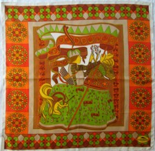 -LONGCHAMP foulard soie vintage scarf  86 x 88 cm