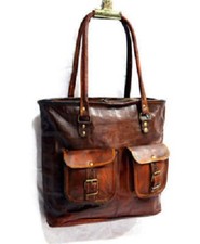 Véritable cuir naturel vintage messager femme épaule hippie tote bag boucle