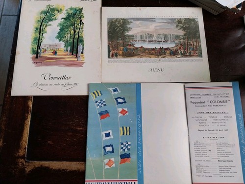 Menus anciens compagnie - menus,