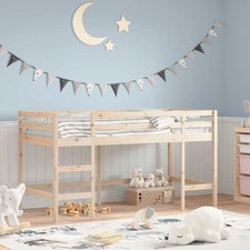 Lit Mezzanine Enfants Superposé Échelle Rangement Chambre Bois Pin Massif vidaXL