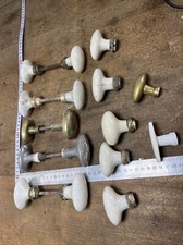 poignée de porte ancienne porcelaine et laiton, Lot Ancien Réf N.1