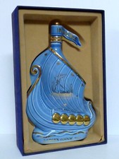 BOUTEILLE LIMOGES FINE CHAMPAGNE COGNAC LARSEN DRAKKAR VIKING DANS SA BOÎTE
