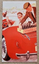 Plaque Métal COCA-COLA Vintage Voiture Rouge Couple Déco Rétro US 26x40cm