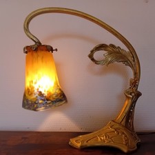 Lampe Art Nouveau Bronze et Pâte De Verre Muller Frères Lunéville
