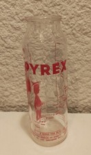 Ancien vintage biberon Pyrex en verre des années 70 Publicité Evian 3 a prendre