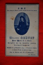 image décès M. CALVAT 14-12-1904 Soeur M. la Croix Bergère de la Salette Italie