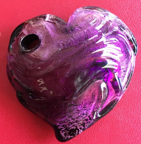 Pendentif coeur murano violet - murano,