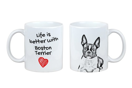 Boston terrier cup with dog - a,