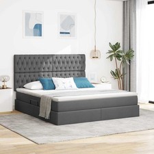 Lit de Rangement avec matelas avec tête de lit Cuir synthétique Moderne vidaXL v