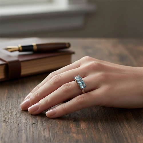 Bague argent 925 topazes - bague,