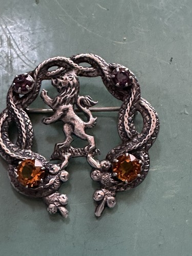 Broche grenat argent - grenat,