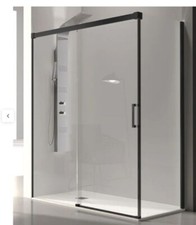 paroi de douche coulissante profilé noirs (115cm)