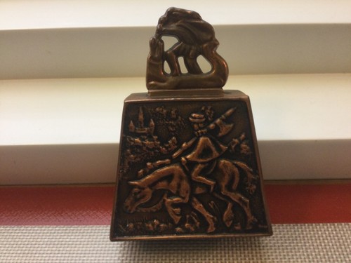 Vintage copper cow bell - bell, bas