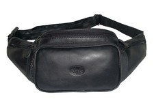FRANCINEL sac banane unisexe en cuir souple réf 1159 noir taille moyenne
