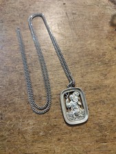 Pendentif Médaille Saint Christophe et Chaîne Argent Hayward Sterling