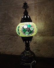 Lampe verre mosaïque oriental lumière table de chevet abat jour ethnique 29B