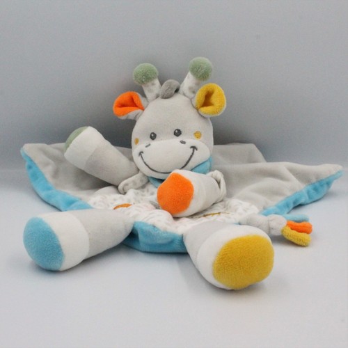 Doudou plat girafe gris - , jaune