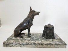 encrier Art Déco chien de