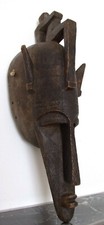 Superbe grand masque africain sculpté ethnie Bambara du Mali 2,5kg