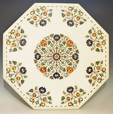 36 " Marbre Centre Table Top Incrustation Pietra Dura Artisanat Travail Maison