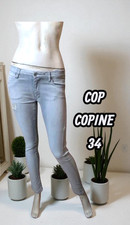 Cop COpine Taille 34  pantalon jeans jean denim slim gris femme