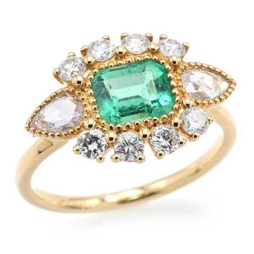18k jaune 85ct émeraude - jaune, 0.85ct