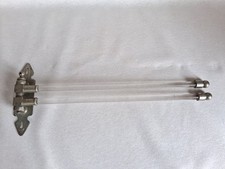 Ancien porte serviette en laiton chromé et 2 tiges en verre 1900-1920