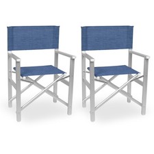 Chaise Metteur en Scène Ketty Aluminium Avec Assise Et Dossier Textilene Bleu X