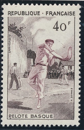 Timbre france 1073 - 1073**, pelote