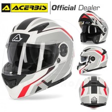 Casque ACERBIS REDERWEL Blanc Rouge Moduler Ouvrant Tourisme Urban Moto Scooter
