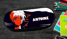 trousse à crayons Manga garçon personnalisée avec prénom