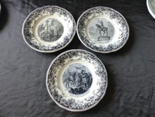 3 ASSIETTES PARLANTE CREIL ET MONTEREAU L. M. & Cie HISTOIRE DE JEANNE D'ARC