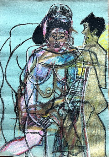 Dessin pastel contemporain - pastel,