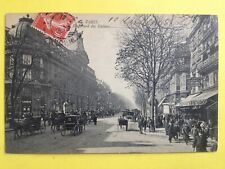 cpa PARIS Transport Circulation ATTELAGE AUTOMOBILE VOITURE CALÈCHE TAXI Banque