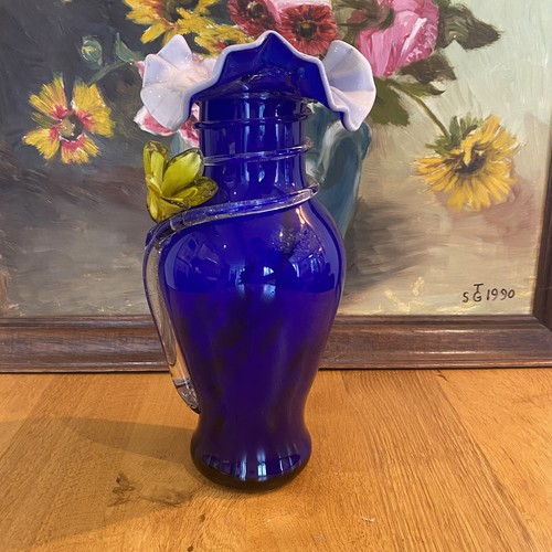 Vase vintage verre - verre, bleu