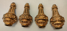 LOT DE 4 IMPOSANTS EMBOUTS GLANDS POMPONS RIDEAUX EMBRASSES CHATEAUX BRONZE 19th