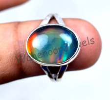 Noir Aurore Opale 925 Bague en