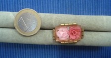B35 Broche Ancienne Vintage 50's Plexi Lucite & Laiton Roses Lot Bijou ARt Deco