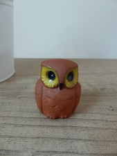 Bibelot une Petite Chouette Terre Cuite Peinte à la Main Portugal