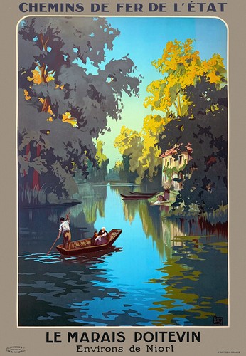 Affiche chemin fer état - fer,