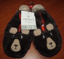 NEW CARTERS TODDLER TEDDY BEAR FOOTWEAR SLIPPERS M XL