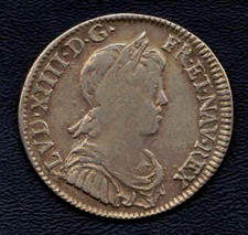 1/2 ECU LOUIS XIV A LA MÈCHE