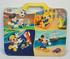 Disney MB Puzzle En Mousse Vintage 12 Pièces Mickey Foot Pompier Pirate Espace🔵