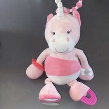 DOUDOU PELUCHE LICORNE GIPSY ROSE RAYE BLANC GRELOT MIROIR 30cm