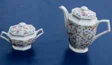 porcelaine de Foecy Lourioux cafetière + sucrier