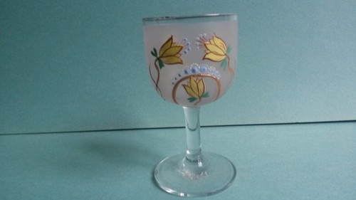 Verre liqueur pied décor - verre,